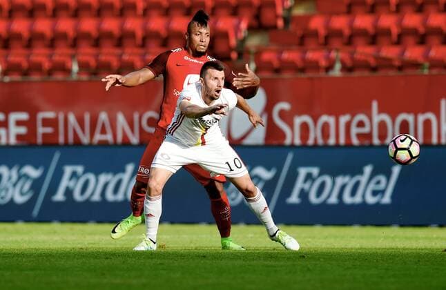 Fotball ,20. juli 2017 , Europa League ,Second Qual. Brann - Ruzomberok Birmar Acosta , Brann Nermin Haskic , Ruz 