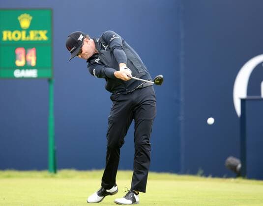 20th July 2017, Royal Birkdale Golf Club, Southport, England; The 146th Open Golf Championship, First round; Zak Johnson (USA) hits a fairway wood from the first tee xDavidxBlunsdenx  ActionPlus11904151