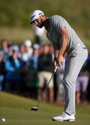 20th July 2017, Royal Birkdale Golf Club, Southport, England; The 146th Open Golf Championship, First round; Dustin Johnson (USA) putts for birdie on the 15th green xDavidxBlunsdenx  ActionPlus11904129