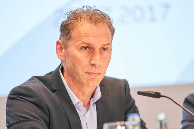 DFL Pressekonferenz Termin Video-Assistent mit Ansgar SCHWENKEN, (DFL-Direktor, Fußballfunktionaer, Manager , Fussball 1. Bundesliga , Koeln, am 20.07.2017 Saison 2017 2018, 1.Liga, 1.Bundesliga