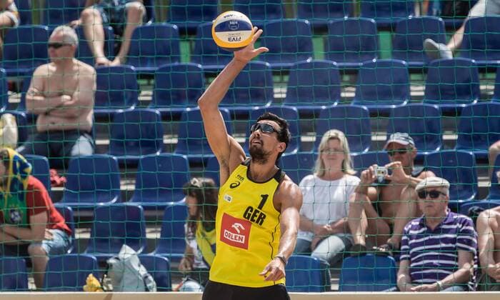 FIVB World Tour - Olsztyn 4-Star Open am 20.07.2017 Jonathan Erdmann (GER); FIVB World Tour - Olsztyn 4-Star Open am 20.07.2017, Olsztyn (Polen). xPWx
