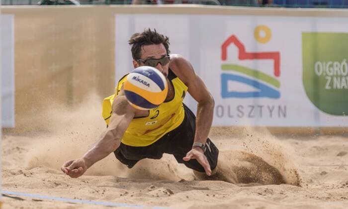 FIVB World Tour - Olsztyn 4-Star Open am 20.07.2017 Jonathan Erdmann (GER); FIVB World Tour - Olsztyn 4-Star Open am 20.07.2017, Olsztyn (Polen). xPWx