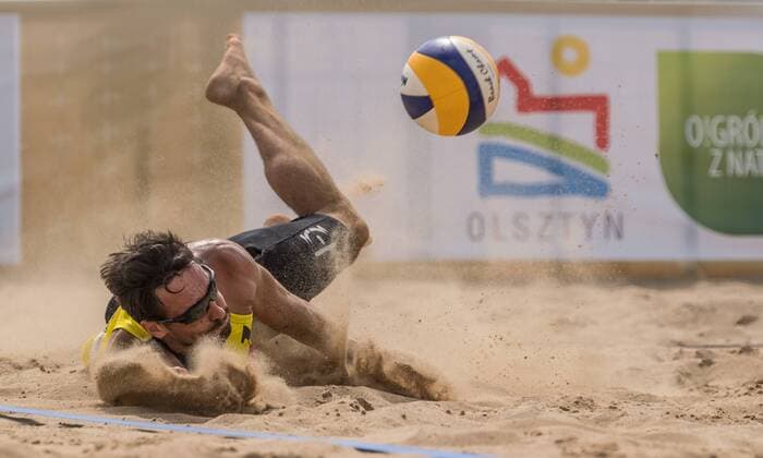 FIVB World Tour - Olsztyn 4-Star Open am 20.07.2017 Jonathan Erdmann (GER); FIVB World Tour - Olsztyn 4-Star Open am 20.07.2017, Olsztyn (Polen). xPWx