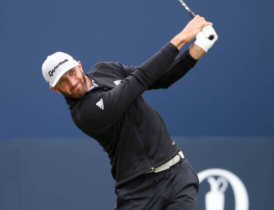 21st July 2017, Royal Birkdale Golf Club, Southport, England; The 146th Open Golf Championship ; Second round ; Dustin Johnson (USA) watches his tee shot on the first hole xDavidxBlunsdenx  ActionPlus11904399