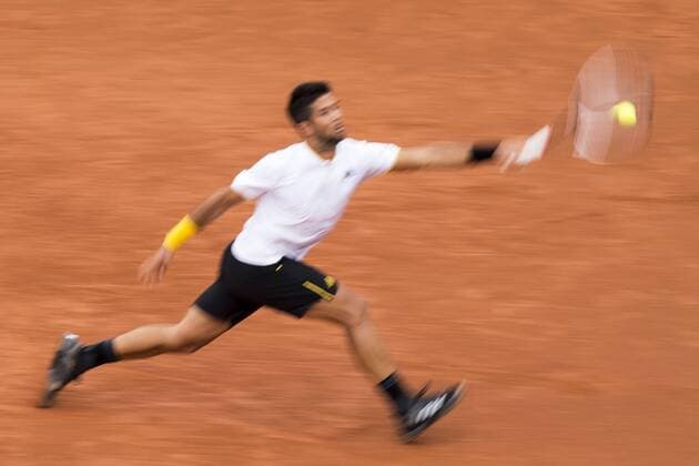 170721 Fernando Verdasco, Spanien, i en tennismatch under dag 6 av Swedish Open den 21 juli 2017 i Bastad.  Copyright: MATHILDAxAHLBERG BB170721MA039