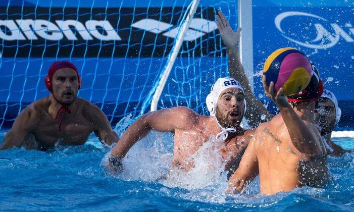 Preliminary Round WaterPolo Men s Brazil BRA (White Cup) Vs Canada CAN (Blue Cup) 7 Ricardo Guimaraes BRA Brazil Day 08 21 07 2017 XVII FINA World Championships Aquatics City Park - Varosliget Lake Budapest Hungary Photo Pasquale Mesiano Deepbluemedia Insidefoto psqualexmesiano