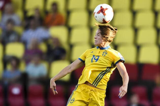 170721 Sveriges Pauline Hammarlund i matchen mellan Sverige och Ryssland under dag 6 av fotbolls-EM den 21 juli 2017 i Deventer.  Copyright: CARLxSANDIN BB170721CS068