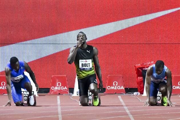 Usain Bolt (Jamaique) ATHLETISME : Ligue de diamant - Meeting Herculis de Monaco - Monaco - 21 07 2017 NorbertScanella Panoramic 