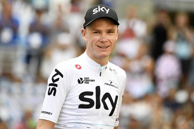 Bilder des Tages - SPORT British Chris Froome of Team Sky pictured on the podium after the twentieth stage of the 104th edition of the Tour de France cycling race, an individual time trial in Marseille, France, Saturday 22 July 2017. This year s Tour de France takes place from July first to July 23rd. YORICKxJANSENS  x05136654x