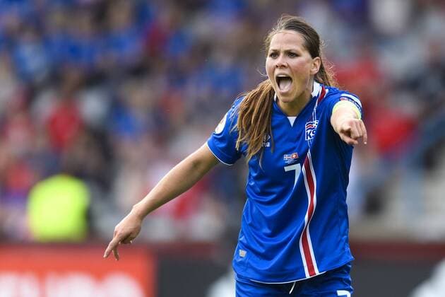 Bilder des Tages - SPORT 170722 Islands Sara Björk Gunnarsdottir i matchen mellan Island och Schweiz under dag 7 av fotbolls-EM den 22 juli 2017 i Doetinchem.  Copyright: CARLxSANDIN BB170722CS050