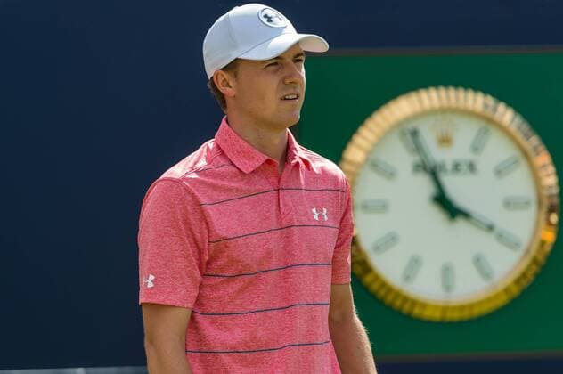 22nd July 2017, Royal Birkdale Golf Club, Southport, England; The 146th Open Golf Championship, third round ; Jordan Spieth (USA) on the first tee xDavidxBlunsdenx  ActionPlus11905238