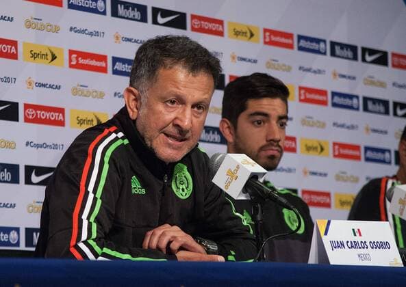 July 22, 2017 - Pasadena, California, U.S - Juan Carlos Osorio, coach of the national team Nationalteam of Mexico attends a Gold Cup soccer conference at the Rose Bowl in Pasadena California on Saturday, July 22, 2017. Juan Carlos Osorio press conference PK Pressekonferenz - ZUMAp124 20170722_zaa_p124_029 Copyright: xArianaxRuizx