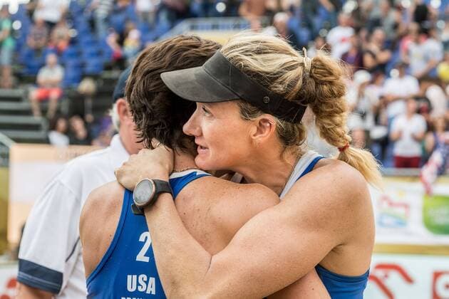 FIVB World Tour - Olsztyn 4-Star Open am 22.07.2017 Kerri Walsh Jennings (USA); FIVB World Tour - Olsztyn 4-Star Open am 22.07.2017, Olsztyn (Polen). xPWx