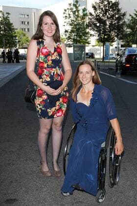 Anna Schaffelhuber mit Begleitung, Bayerischer Sportpreis 2017 in der BMW Welt in Muenchen am 22.07.2017