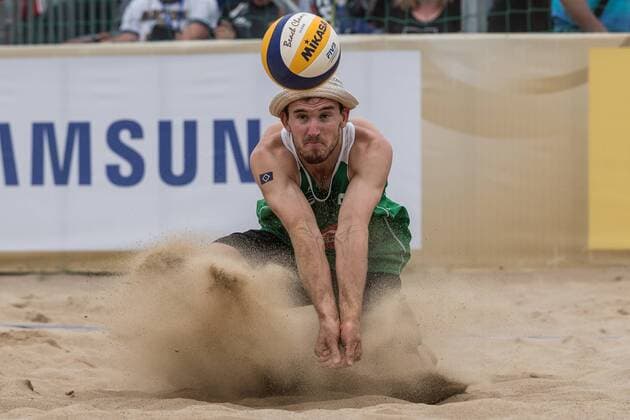 FIVB World Tour - Olsztyn 4-Star Open am 22.07.2017 Lars Flueggen (GER); FIVB World Tour - Olsztyn 4-Star Open am 22.07.2017, Olsztyn (Polen). xPWx