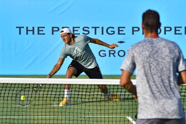 Lucas Pouille - Michael Liodra CELEBRITES : Classic Tennis Tour 2017 - Saint Tropez - 22 07 2017 NorbertScanella Panoramic 