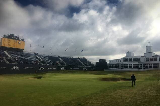 23rd July 2017, Royal Birkdale Golf Club, Southport, England; The 146th Open Golf Championship, fourth round ; A greenkeeper makes an early check that all is in order ahead of the start of the days play xDavidxBlunsdenx  ActionPlus11905434