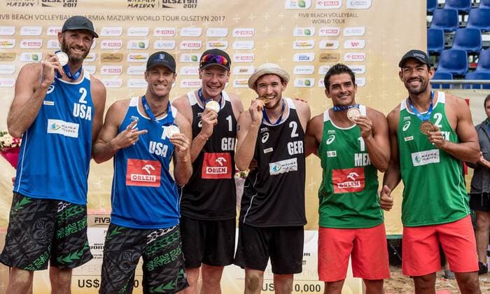 FIVB World Tour - Olsztyn 4-Star Open am 23.07.2017 Markus Boeckermann, Lars Flueggen (GER); FIVB World Tour - Olsztyn 4-Star Open am 23.07.2017, Olsztyn (Polen). xPWx