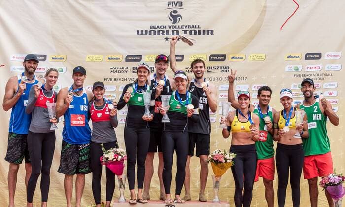 FIVB World Tour - Olsztyn 4-Star Open am 23.07.2017 Markus Boeckermann, Lars Flueggen (GER); FIVB World Tour - Olsztyn 4-Star Open am 23.07.2017, Olsztyn (Polen). xPWx