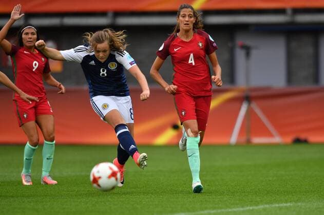 Erin Cuthbert (Schottland , Scotland) (8) Torschuss zum 1:1, Fussball, UEFA Women s EURO 2017, Schottland - Portugal, xmkx