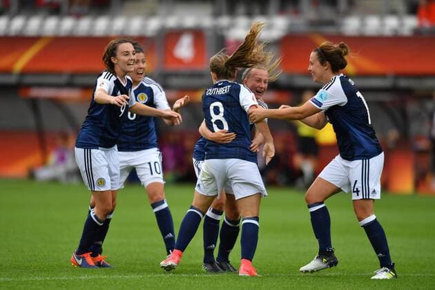 Jubel, Freuen, celebrate, happy, cheer , Goal Celebration Schottland, Fussball, UEFA Women s EURO 2017, Schottland - Portugal, xmkx