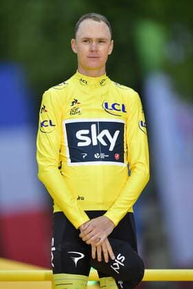 PARIS, FRANCE - JULY 23 : FROOME Christopher of Team Sky pictured during the podium ceremony after stage 21 of the 104th edition of the 2017 Tour de France cycling race, a stage of 103 kms between Montgeron and Paris Champs-Elysees on July 23, 2017 in Paris, France, 23 07 17 CYCLISME : Tour de France 2017 - Etape 21 - Montgeron to paris champs elysees - 23 07 2017 PHOTONEWS PANORAMIC 
