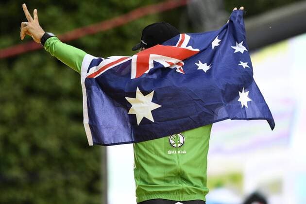 Australian Michael Matthews of Team Sunweb celebrates in the green jersey of leader in the sprint ranking after the 104th edition of the Tour de France cycling race, in Paris, France, Sunday 23 July 2017. This year s Tour de France takes place from July first to July 23rd. YORICKxJANSENS  x05137581x