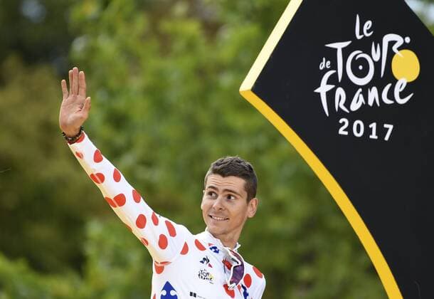 PARIS, FRANCE - JULY 23 : BARGUIL Warren of Team Sunweb pictured during the podium ceremony after stage 21 of the 104th edition of the 2017 Tour de France cycling race, a stage of 103 kms between Montgeron and Paris Champs-Elysees on July 23, 2017 in Paris, France, 23 07 17 CYCLISME : Tour de France 2017 - Etape 21 - Montgeron to paris champs elysees - 23 07 2017 PHOTONEWS PANORAMIC 