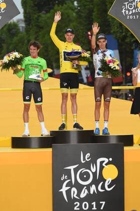 23-07-2017 Tour De France; Tappa 21 Montgeron - Paris; 2017, Team Sky; 2017, Cannondale - Drapac; 2017, Ag2r La Mondiale; Froome, Christopher; Uran, Rigoberto; Bardet, Romain; Paris; 