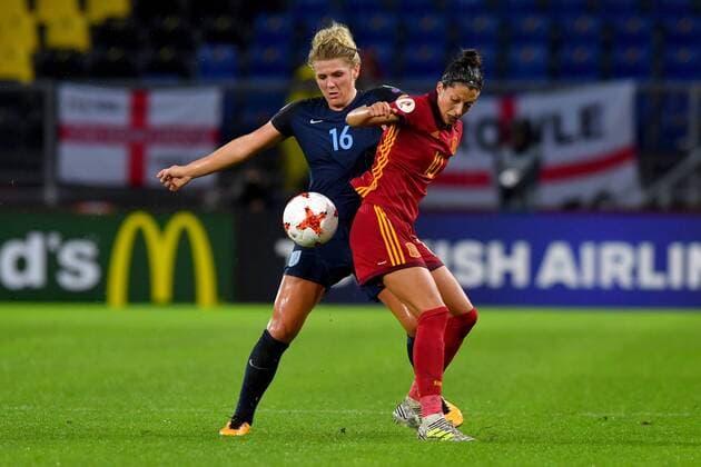 SOCCER - UEFA EURO EM Europameisterschaft Fussball 2017, ENG vs ESP BREDA,NETHERLANDS,23.JUL.17 - WOMEN SOCCER - UEFA Women s European Championship EM Europameisterschaft 2017, Group D, England vs Spain. Image shows Millie Bright (ENG) and Jennifer Hermoso (ESP). GEPAxpictures xFlorianxErtl