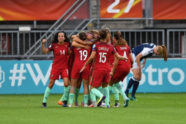 Jubel, Freuen, celebrate, happy, cheer , Goal Celebration 1:2 Portugal, Fussball, UEFA Women s EURO 2017, Schottland - Portugal, xmkx