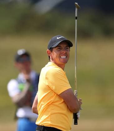 23rd July 2017, Royal Birkdale Golf Club, Southport, England; The 146th Open Golf Championship, fourth round ; Rory McIlroy (NIR) reacts to his second shot to the green on the third hole xDavidxBlunsdenx  ActionPlus11905891