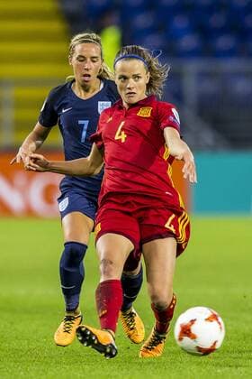 Fußball, Frauen EM, England - Spanien BREDA - 23-07-2017. EK vrouwenvoetbal, Woman s Euro 2017, groepswedstrijd Engeland - Spanje. Actie met (L-R) Jordan Nobbs en Irene Paredes. Engeland - Spanje  Copyright: xToinxDamenx 1654207