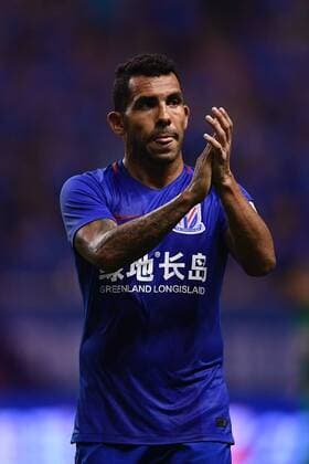 Argentine football player Carlos Tevez of Shanghai Greenland Shenhua greets Chinese fans after competing against Beijing Sinobo Guoan in their 18th round match during the 2017 Chinese Football Association Super League (CSL) in Shanghai, China, 23 July 2017. Shanghai Greenland Shenhua was defeated by Beijing Sinobo Guoan 1-2. Shanghai Greenland Shenhua defeated by Beijing Sinobo Guoan at 18th round of 2017 CSL  20170723_32037