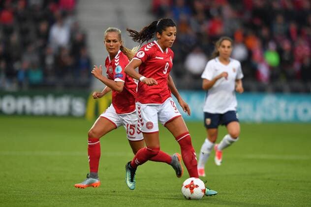 Fußball, Frauen EM, Norwegen - Dänemark Nadia Nadim (Daenemark, Denmark) (9) im Vorwärtslauf, Fussball, UEFA Women s EURO 2017, Norwegen - Dänemark, xmkx