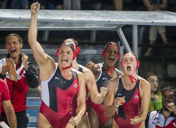 Quarterfinal WaterPolo Women s Hungary HUN (White Cup) Vs Canada CAN (Blue Cup) Team Canada (CAN) Day 11 24 07 2017 XVII FINA World Championships Aquatics City Park - Varosliget Lake Budapest Hungary Photo Pasquale Mesiano Deepbluemedia Insidefoto pasqualexmesiano