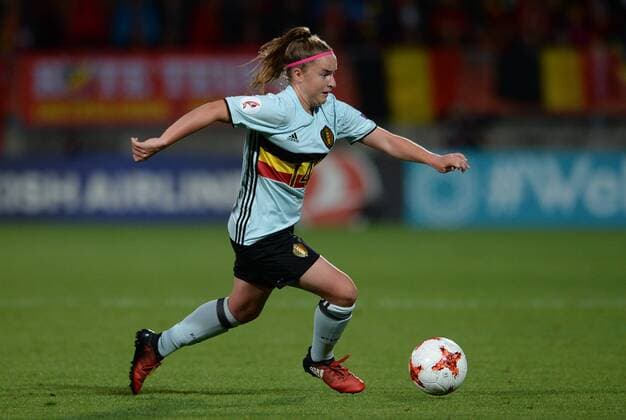 Fußball, Frauen EM, Belgien - Niederlande Belgium s Davinia Vanmechelen pictured in action during a soccer game between Belgian national women s soccer team Red Flames and The Netherlands, the third game in group A in the group stage of the Women s European Championship EM Europameisterschaft 2017 in the Netherlands, Monday 24 July 2017 in Tilburg, The Netherlands. DAVIDxCATRY  x05138151x