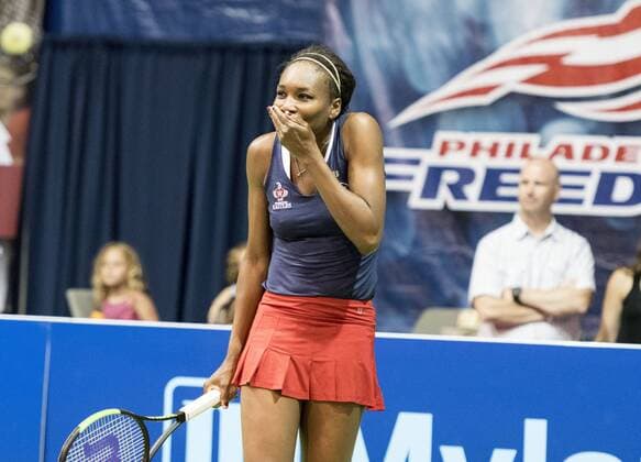 July 24, 2017 - Philadelphia, Pennsylvania, U.S - Tennis legend, VENUS WILLIAMS, in action against the Philadelphia Freedoms at St. Joseph s Hagen Arena in Philadelphia PA. Tennis 2017 Venus Williams Plays WTT In Philadelphia - ZUMArf1_ 20170724_zaf_rf1_012 Copyright: xRickyxFitchettx