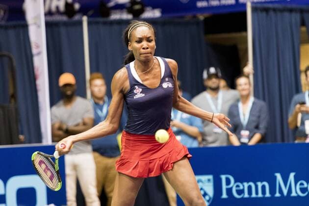 July 24, 2017 - Philadelphia, Pennsylvania, U.S - Tennis legend, VENUS WILLIAMS, in action against the Philadelphia Freedoms at St. Joseph s Hagen Arena in Philadelphia PA. Tennis 2017 Venus Williams Plays WTT In Philadelphia - ZUMArf1_ 20170724_zaf_rf1_020 Copyright: xRickyxFitchettx