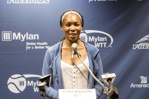 July 24, 2017 - Philadelphia, Pennsylvania, U.S - Tennis legend, VENUS WILLIAMS, give a presser before the Washington Kastles played the Philadelphia Freedoms at St. Joseph s Hagen Arena in Philadelphia PA. Tennis 2017 Venus Williams Plays WTT In Philadelphia - ZUMArf1_ 20170724_zaf_rf1_019 Copyright: xRickyxFitchettx