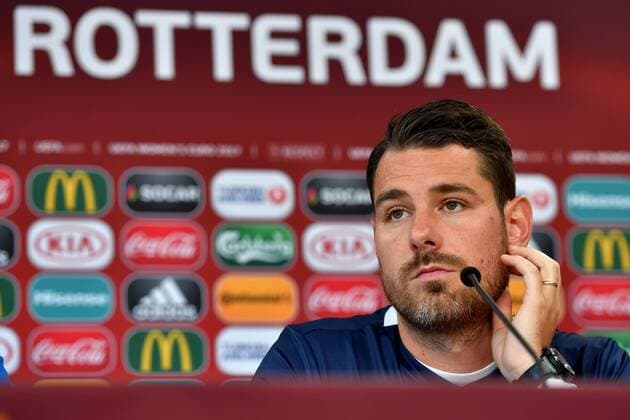 SOCCER - UEFA EURO EM Europameisterschaft Fussball 2017, ISL vs AUT ROTTERDAM,NETHERLANDS,25.JUL.17 - WOMEN SOCCER - UEFA Women s European Championship EM Europameisterschaft 2017, Group C, Iceland vs Austria, preview, press conference PK Pressekonferenz ISL. Image shows head coach Freyr Alexandersson (ISL). GEPAxpictures xFlorianxErtl