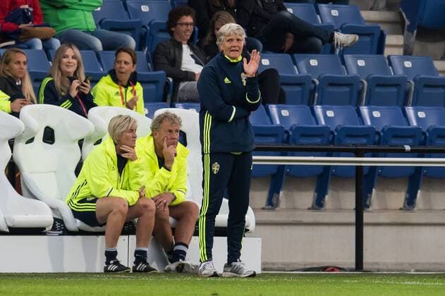 coach Pia Sundhage of Sweden women during the UEFA WEURO 2017 Group B group stage match between Sweden and Italy at the Vijverberg stadium on July 25, 2017 in Doetinchem, The Netherlands Women: Sweden v Italy UEFA WEURO 2017 2017 2018 xVIxVIxImagesx xGerritxvanxKeulenxIVx 8310480