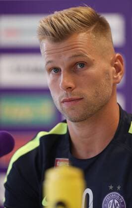 SOCCER - UEFA EL quali, A.Wien vs Limassol, preview VIENNA,AUSTRIA,26.JUL.17 - SOCCER - UEFA Europa League qualification, FK Austria Wien vs AEL Limassol, preview, press conference PK Pressekonferenz A.Wien. Image shows Alexander Gruenwald (A.Wien). GEPAxpictures xChristianxOrt