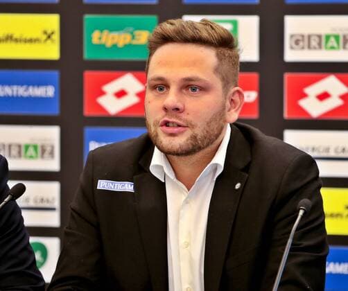SOCCER - UEFA EL quali, Sturm vs Fenerbahce, preview GRAZ,AUSTRIA,26.JUL.17 - SOCCER - UEFA Europa League qualification, SK Sturm Graz vs Fenerbahce Istanbul, preview, press conference PK Pressekonferenz Sturm. Image shows Alexander Fasching (Sturm). GEPAxpictures xHansxOberlaender