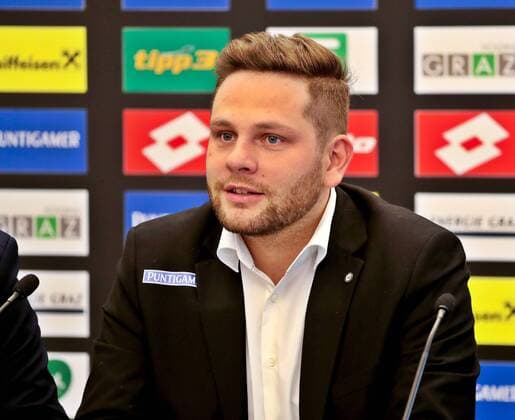 SOCCER - UEFA EL quali, Sturm vs Fenerbahce, preview GRAZ,AUSTRIA,26.JUL.17 - SOCCER - UEFA Europa League qualification, SK Sturm Graz vs Fenerbahce Istanbul, preview, press conference PK Pressekonferenz Sturm. Image shows Alexander Fasching (Sturm). GEPAxpictures xHansxOberlaender