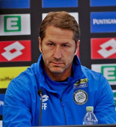SOCCER - UEFA EL quali, Sturm vs Fenerbahce, preview GRAZ,AUSTRIA,26.JUL.17 - SOCCER - UEFA Europa League qualification, SK Sturm Graz vs Fenerbahce Istanbul, preview, press conference PK Pressekonferenz Sturm. Image shows head coach Franco Foda (Sturm). GEPAxpictures xHansxOberlaender