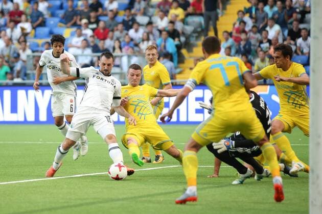 ASTANA 26.07.2017 PIERWSZY MECZ III RUNDA KWALIFIKACJE LIGA MISTRZOW SEZON 2017 18: FK ASTANA - LEGIA WARSZAWA --- UEFA CHAMPIONS LEAGUE FIRST LEG THIRD QUALIFYING ROUND MATCH: FC ASTANA - LEGIA WARSAW MICHAL KUCHARCZYK IGOR SZITOW FOT. PIOTR KUCZA FOTOPYK NEWSPIX.PL --- Newspix.pl  170726PYK0009