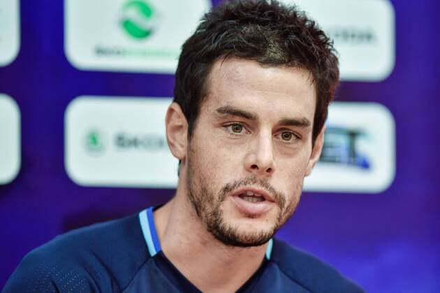 Player of FK Mlada Boleslav Jakub Rada attends a news conference prior to the 3rd qualifying round, 1st leg of Football European League match FK Mlada Boleslav vs Albanian Skenderbeu in Mlada Boleslav, Czech Republic, July 26, 2017. (CTKxPhoto RadekxPetrasek) CTKPhotoP201707260812801  PER 4