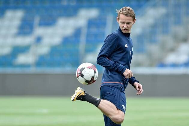 Forward of FK Mlada Boleslav Jan Chramosta attends a training session prior to the 3rd qualifying round, 1st leg of Football European League match FK Mlada Boleslav vs Albanian Skenderbeu in Mlada Boleslav, Czech Republic, July 26, 2017. (CTKxPhoto RadekxPetrasek) CTKPhotoP201707260866001  PER 6