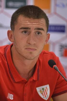 Athletic Club Bilbao - press conference PK Pressekonferenz - Aymeric Laporte - 26 07 2017 Athletic Club Bilbao - Europa League - Press conference in Bucharest, National Arena Stadium - Bucharest, Romania, 26.07.2017 - Aymeric Laporte during the press conference before the game in Europa League Dinamo Bucharest - Athletic Club Bilbao Copyright: xRaphaelxSerresx